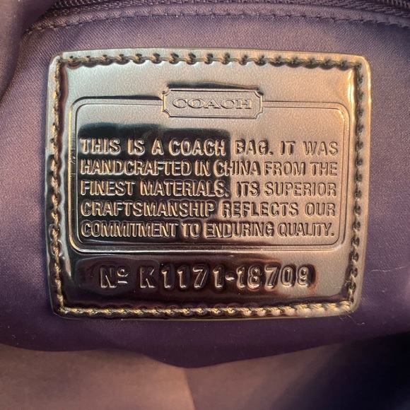 Elegant Coach Poppy Signature Lurex canvas Satchel crossbody, grey/beige/silver - Picture 4 of 16